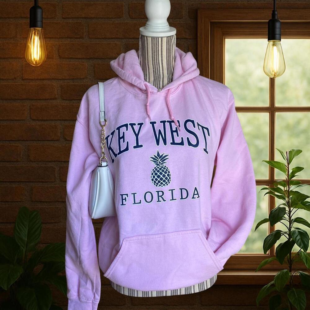 Pink Key West Florida hoodie sweatshirt